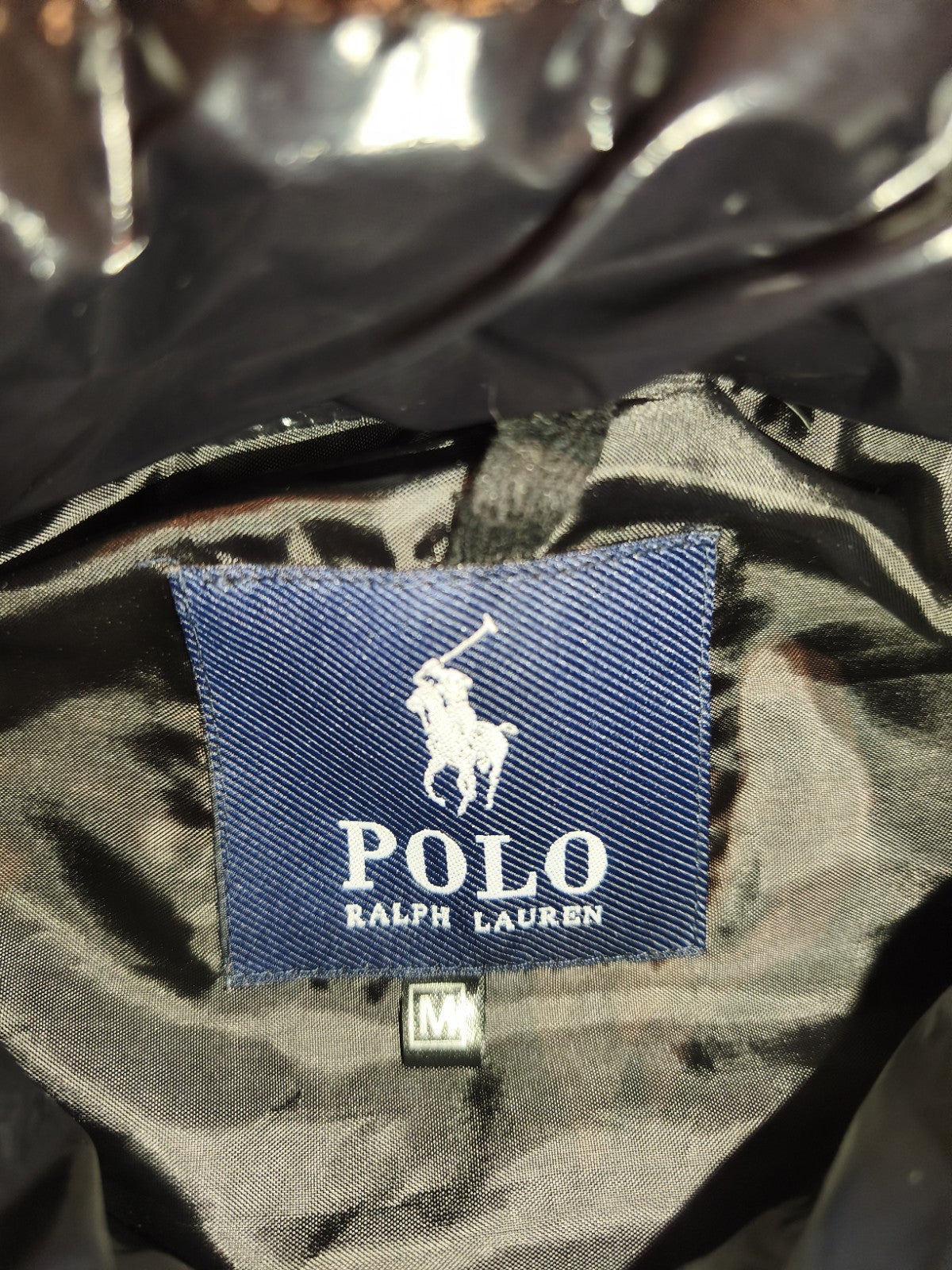 Polo Ralph Lauren Daunenweste Schwarz Glänzend, Glossy Style – Gr. M – Neuwertig