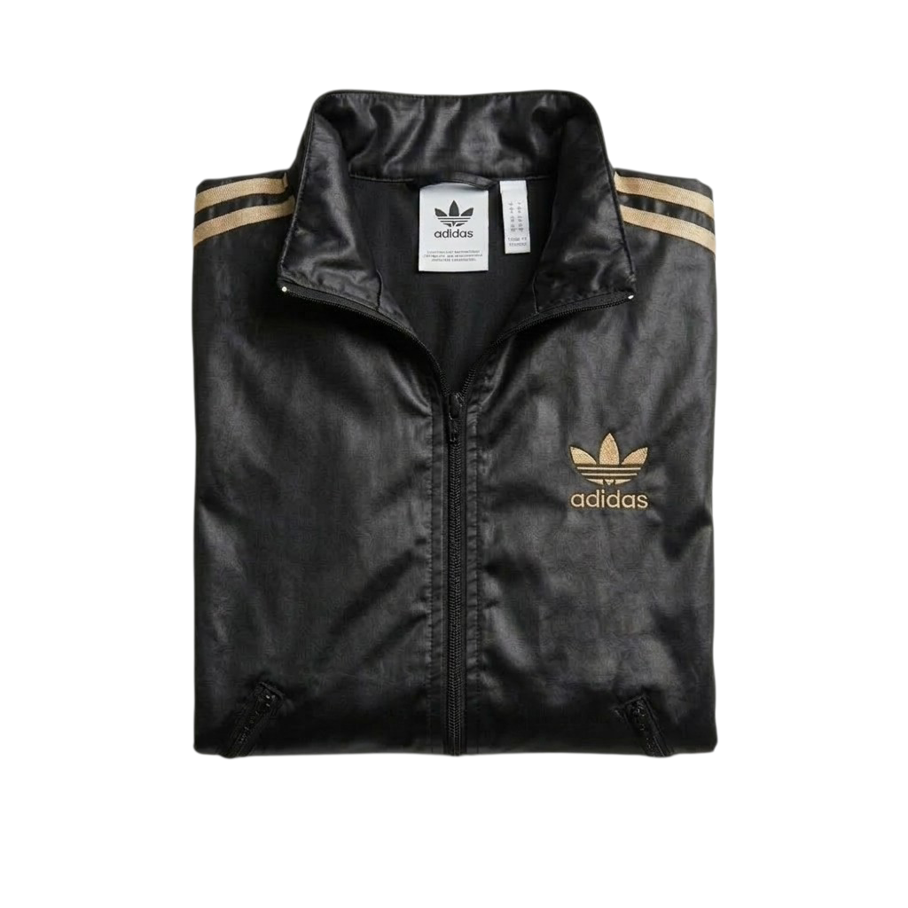 Adidas Damenjacke, Sportjacke ,,Shiny Firebird" Gr. XS (34), Schwarz/ Gold